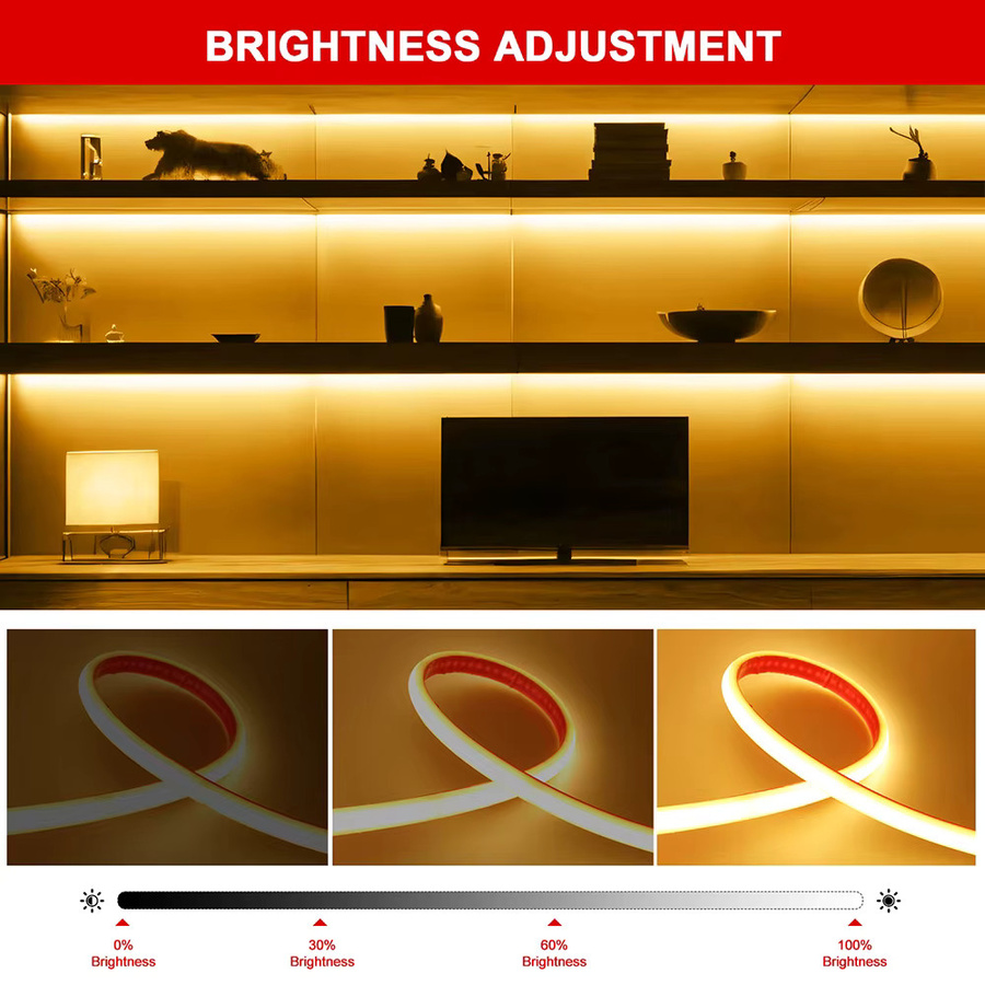 KISUFU COB LED Neon-Streifenlicht mit 23-Tasten IR-Fernbedienung, dimmbar, Wasserdicht, Warmweiß und Neutralweiß - Bild 4