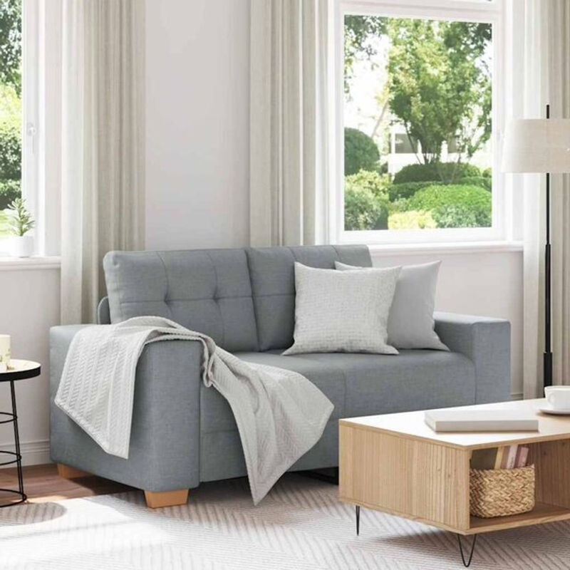 Modernes 2-Sitzer-Sofa von vidaxl in Grau aus Stoff, Breite: 160 cm - Bild 1