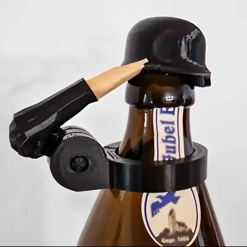 Kreativer Bierflaschenverschluss in Gasmasken-Design, schwarzer auslaufsicherer Flaschendeckel aus Kunststoff für Deine Bierflaschen - Bild 3