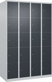 C+P Schließfachschrank Classic PLUS mit 4 Abteilen, Farbe Anthrazitgrau und Grau, B/H/T: 120 x 185 x 50 cm - Bild 1