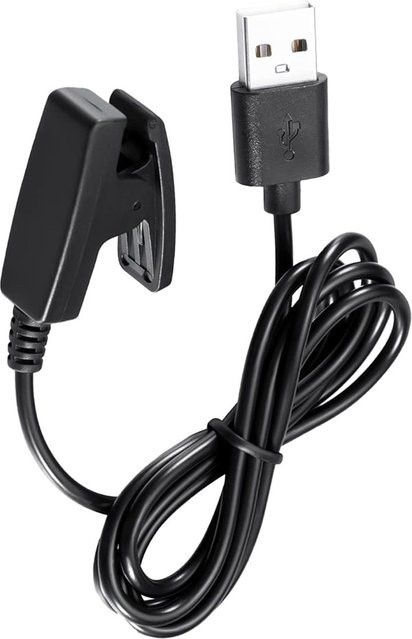 USB-Ladekabel mit Clip für Garmin Approach S20, G10 und Forerunner 630, 230, 235, 30, 35, 645 in Schwarz - Bild 1