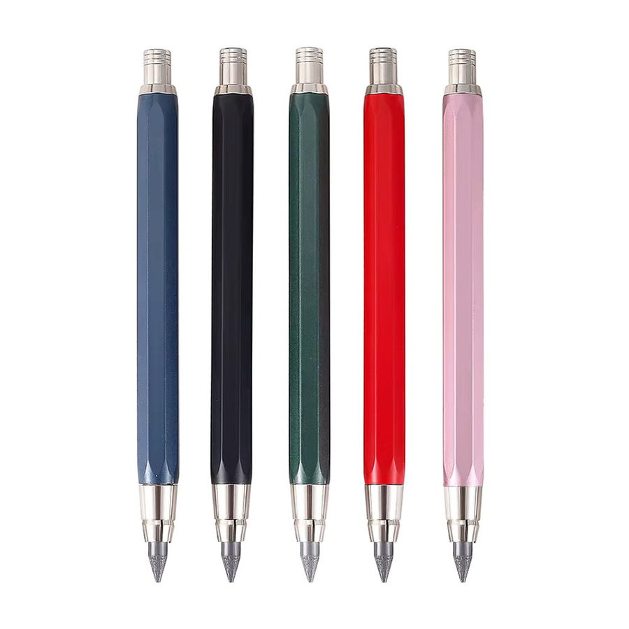 JOMPENS Metall-Druckbleistift mit 5,6 mm Mine in Grün für professionelle Skizzenzeichnungen und Holzbearbeitung - Bild 2