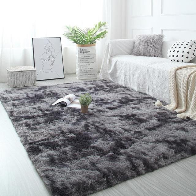 Flauschiger Teppich von Yiran Furniture in Grau, modern und abstrakt, ideal für Wohnzimmer, Schlafzimmer oder Kinderzimmer, B/T: 160 x 230 cm - Bild 1