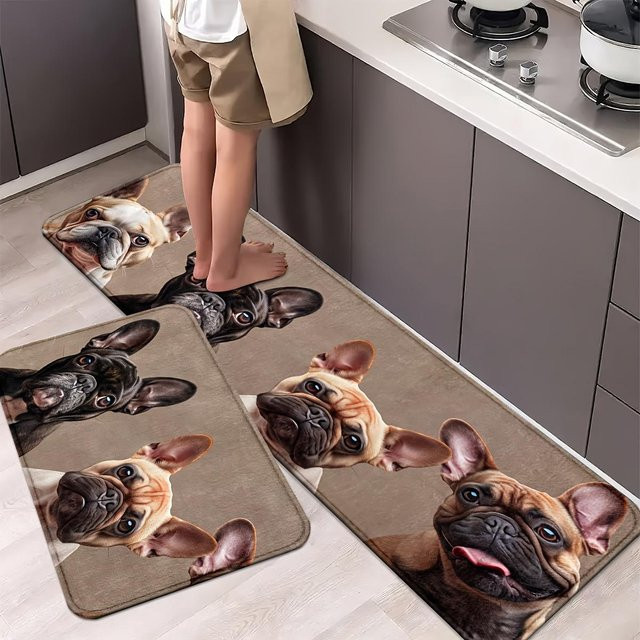 Anti-Ermüdungs-Küchenmatte mit Hundeaufdruck, rutschfest und wasserdicht, gepolsterte Küchenteppich B/B: 40 x 60 cm - Bild 1