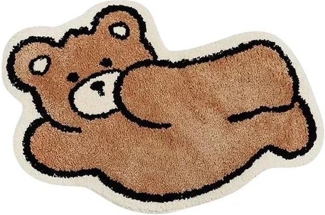 Bärenteppich aus Polyester als weiche und rutschfeste Bodenmatte für Schlafzimmer, Wohnzimmer oder Badezimmer, Breite: 40 cm, Tiefe: 60 cm - Bild 1
