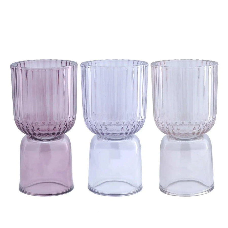 House of Nature Teelichter Lumsden Glas modern lila, 3 Stück, Höhe: 17 cm - Bild 1