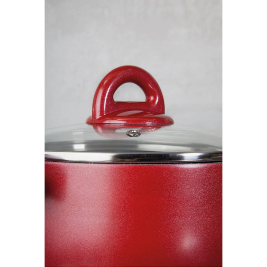 TOGNANA Topfset aus Aluminium in Rot, 8-teilig mit Pfanne und Deckeln - Bild 2