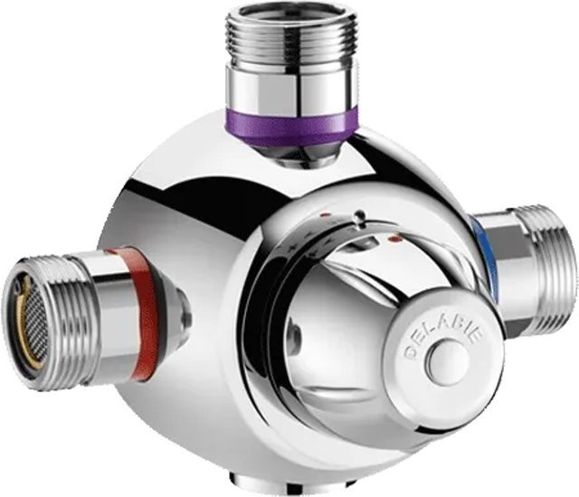Delabie Gruppenthermostat PREMIX COMFORT 90 G1B mit Safety-Stop aus Messing in Chrom/Silber - Bild 1