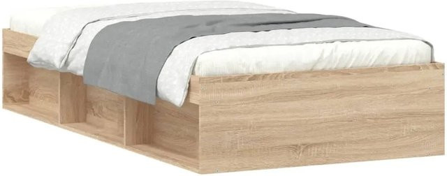 vidaXL Bettgestell in Sonoma-Eiche Braun mit Seitenfächern im modernen Stil, B/T: 100 x 200 cm - Bild 1