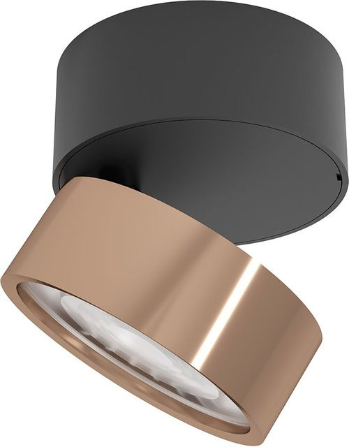 LUX-IT Swing 95 Round LED-Deckenstrahler 1-flammig, Schwarz und Kupfer, dimmbar mit dim2warm (1800K - 3000K) - Bild 1