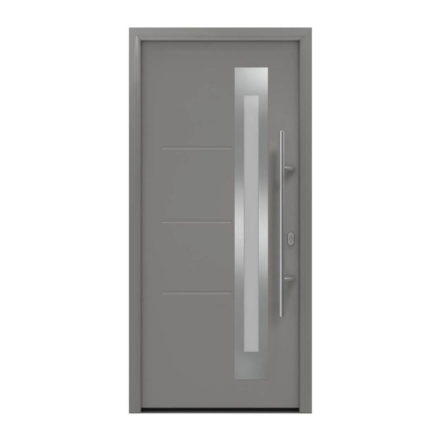 EcoStar Haustür Isopro IP 780S in Graualuminium mit Glaseinsatz, modern, DIN Rechts, Breite: 110 cm, Höhe: 210 cm - Bild 2