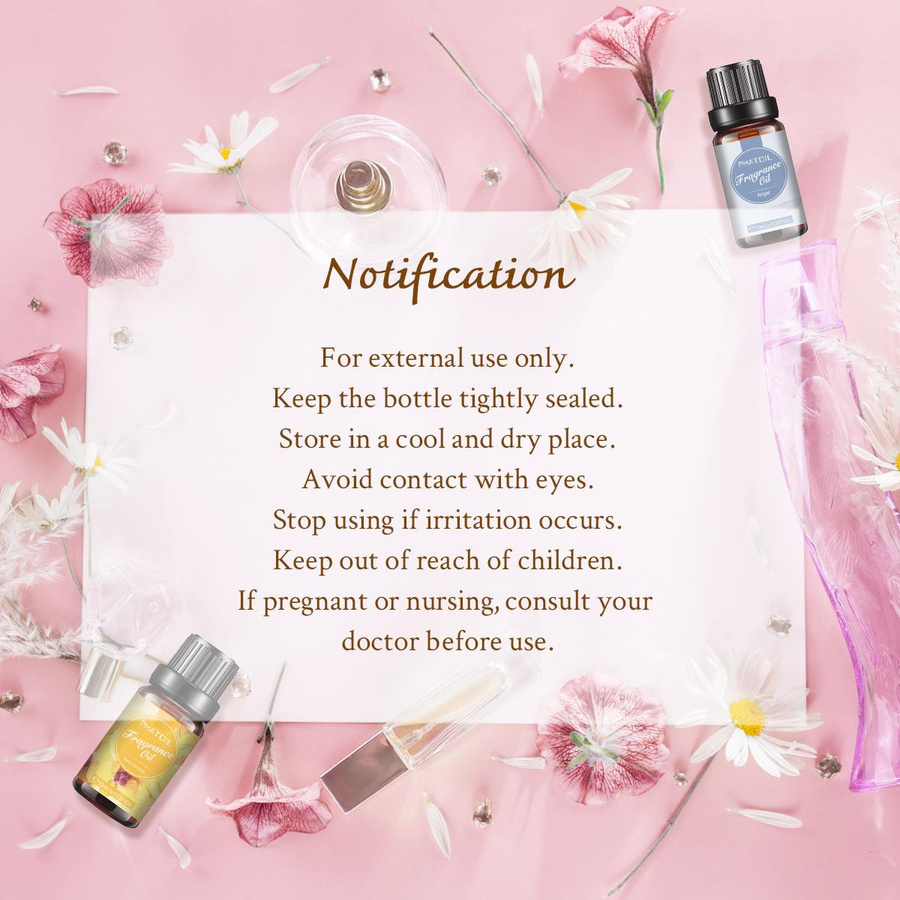 PHATOIL Set mit 6 Stück ätherischen Fruchtölen und floralen Pflanzenextrakten, Lavendel-Duftöl für Diffusor, Luftreiniger und DIY-Parfüm, 6,0 ml - Bild 1