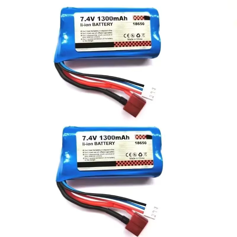 Ewellsold Li-Ion Akku 7,4 V 1300 mAh mit USB-C für 1/16 R/C Autos, Blau - Bild 3