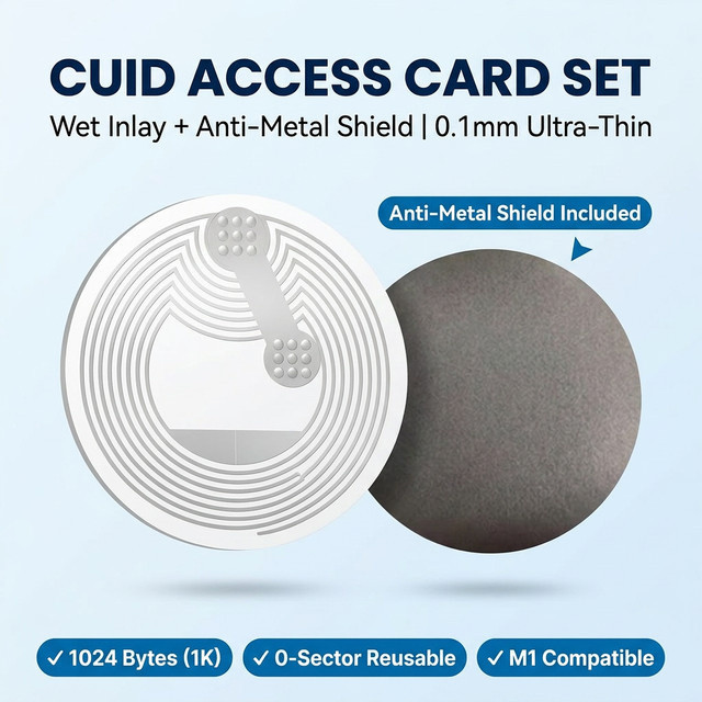 HENNCER RFID-Tag mit Anti-Metall-Abschirmung 13,56MHz M1 Kompatibel, 25mm Wiederbeschreibbarer Aufkleber mit änderbarer UID für die Zugangskontrolle - Bild 1