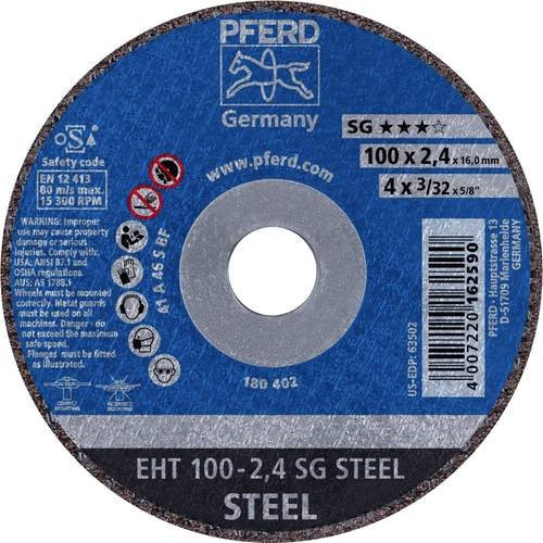PFERD Trennscheibe EHT SG STEEL gerade für Metall, Blau, Durchmesser: 100 mm, Breite: 2,4 mm, Bohrung: 16 mm, 25 Stück - Bild 1
