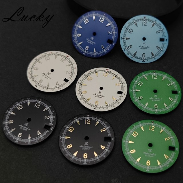 MUZHI Zifferblatt, Grün, Leuchtend, 28,5 mm, Für SKX Mod, NH35 NH36 4R 7S Bewegung - Bild 1