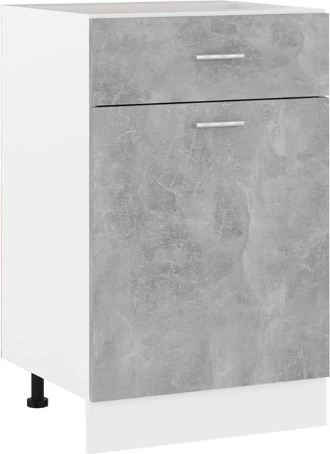 vidaXL Schubunterschrank aus Holzwerkstoff in Betongrau, B: 50 cm, T: 46 cm, H: 81,5 cm - Bild 1