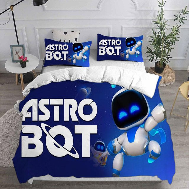 ASTRO BOT Bettwäscheset aus Mikrofaser, 3-teilig mit 1 Bettbezug und 2 Kissenbezügen, US King, B/H: 259 x 228 cm - Bild 1