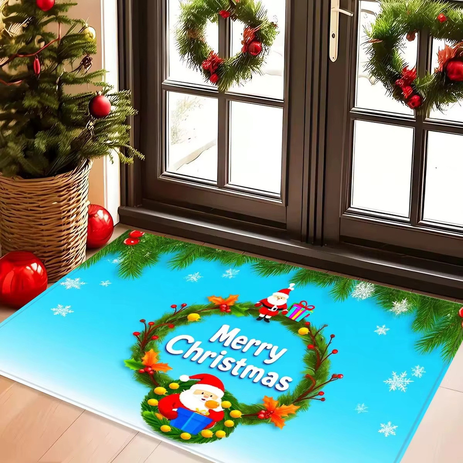 VIKAMA Weihnachts-Bodenmatte aus Polyester, wasserabsorbierender Weihnachtsteppich für den Eingangsbereich, B/T: 60 x 40 cm - Bild 3