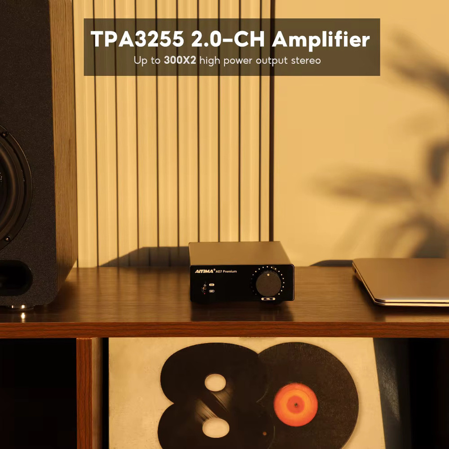 AIYIMA A07 Premium TPA3255 Digitaler Audio-Verstärker Klasse D Stereo 2.0 HiFi-Klangverstärker Schwarz - Bild 3