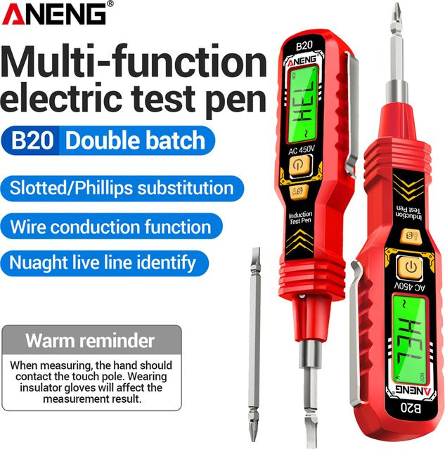 ANENG B20 Spannungsprüfschraubendreher für AC-Spannung 11V-450V mit Schlitz- und Kreuzschlitz-Doppelkopf als elektrisches Messwerkzeug - Bild 1
