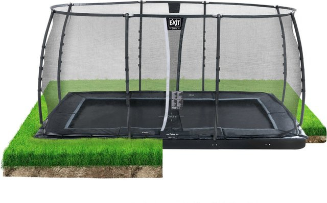 EXIT Dynamic Ebenerdiges Trampolin mit Sicherheitsnetz Schwarz - Bild 1
