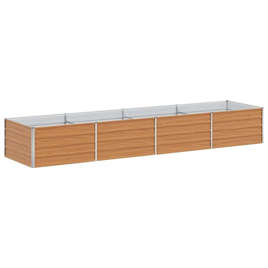 vidaXL Hochbeet aus verzinktem Stahl in Hellbraun B: 320 cm, T: 80 cm, H: 45 cm - Bild 2