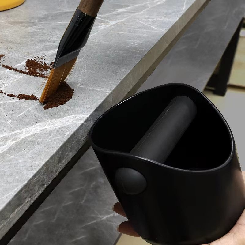 CafeGaGa Kaffee Knock Box Espresso Boden Container in Schwarz, runde Kunststoff Dump Bin für Barista Zubehör - Bild 3