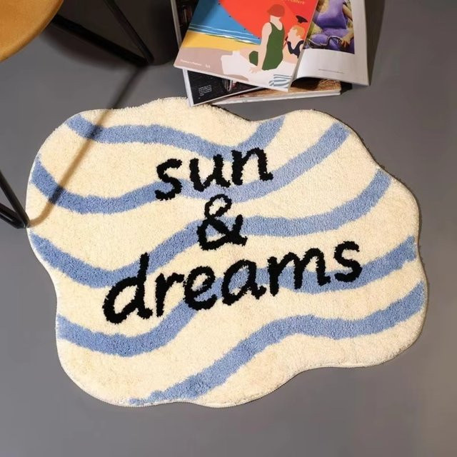 VIKAMA Mini-Teppich Rutschfeste Fußmatte im Boho-Design, gestreift, Multicolour, B/T: 60 x 40 cm - Bild 1