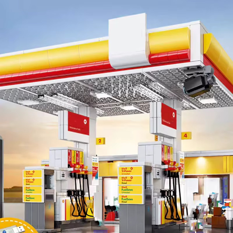 Shell Einzelhandel Station, Bausteine, mit Beleuchtung, 1.309 Teile - Bild 2
