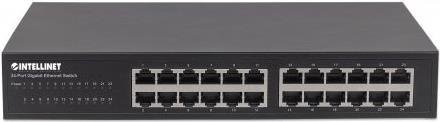 Intellinet Gigabit Ethernet Switch unmanaged 24 x 10/100/1000 LAN Desktop oder Rackmontage Schwarz - Bild 1