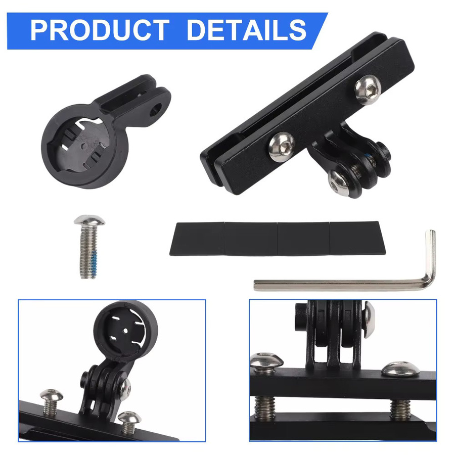 ECIOSL Fahrradsitzschienenhalterung aus Aluminiumlegierung in Schwarz, passend für Magicshine RN120, Fahrrad-Rücklichtadapter und GoPro-Adapter-Verlängerungsstück - Bild 4
