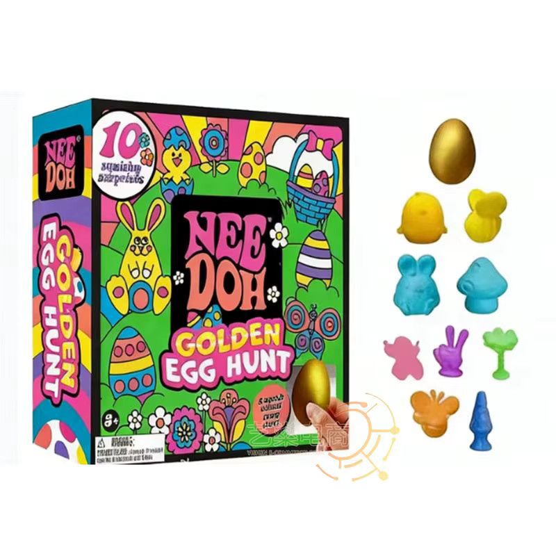 Nee Doh Golden Egg Hunt Blind Box, 10-teiliges Set, Squishy Fidget Überraschungsspielzeuge, ab 3 Jahren - Bild 2