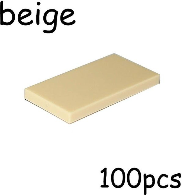 MOC Bausteine 87079, 100-teiliges Set, Flache Kachel Glatt, beige, ab 14 Jahren - Bild 1