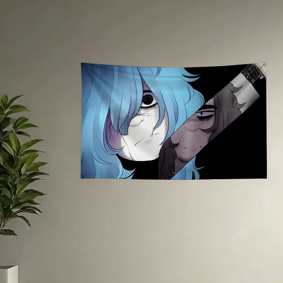 Kayou Sally Face Wandteppich mit geometrischem Portrait-Muster in Multicolour - Bild 4