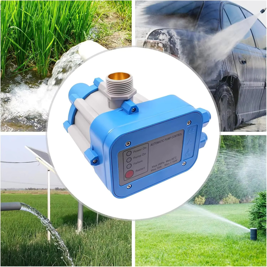 Bymaocar Automatische Pumpensteuerung Wasserpumpenregler in Blau mit 1,5 Bar Arbeitsdruck und 10 Bar Maximaldruck für Haus, Hof und Garten - Bild 4