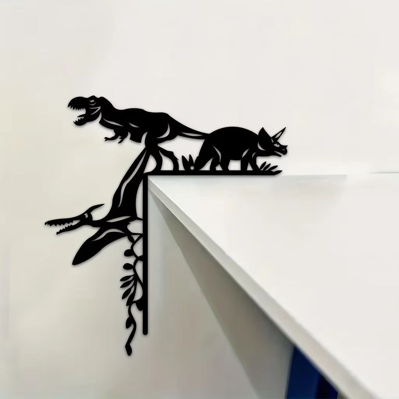 CIFBUY Metall Wanddeko Dinosaurier und Wildschwein in Schwarz als dekorativer Wandaufkleber für Türrahmen und Wandecken - Bild 6