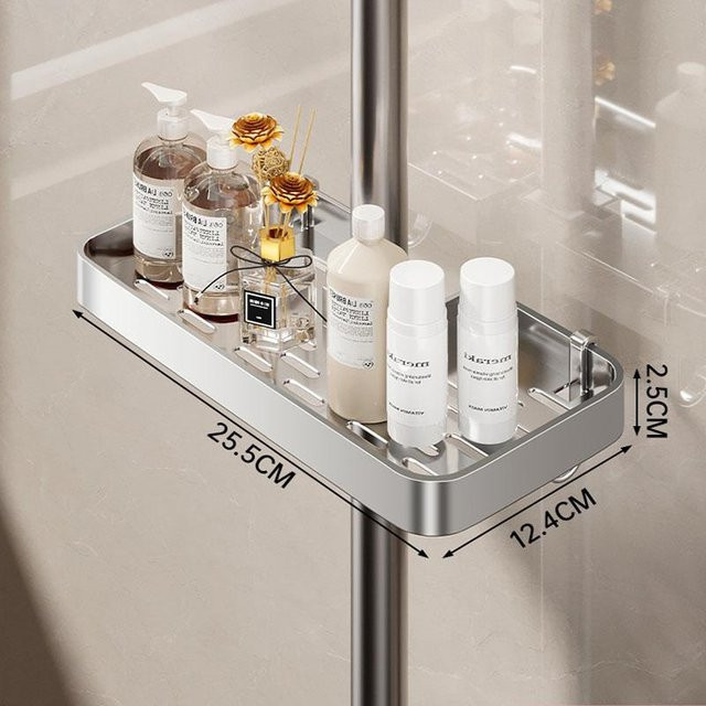 Wandmontiertes Badezimmerregal aus Acryl von Yiran Furniture in Transparent, Organizer für Shampoo und Kosmetik ohne Bohren - Bild 1