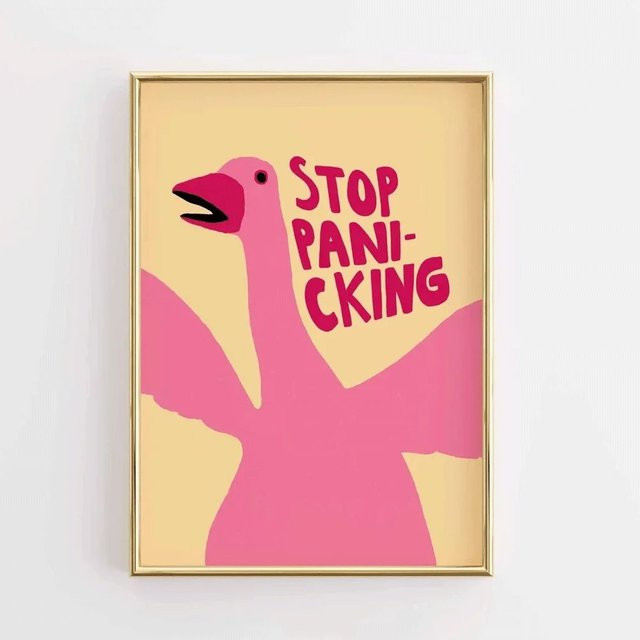 Buntes Silly Goose Poster im Boho-Stil als digitaler Download für deine Wanddekoration - Bild 1