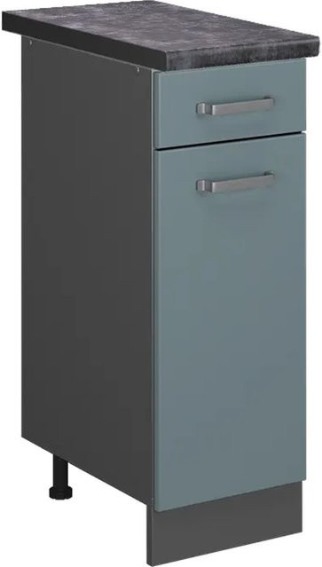Vicco Küchenunterschrank R-Line in Blau-Grau/Anthrazit mit Türen und Schubladen, B: 30 cm, H: 81,6 cm, T: 60 cm - Bild 1