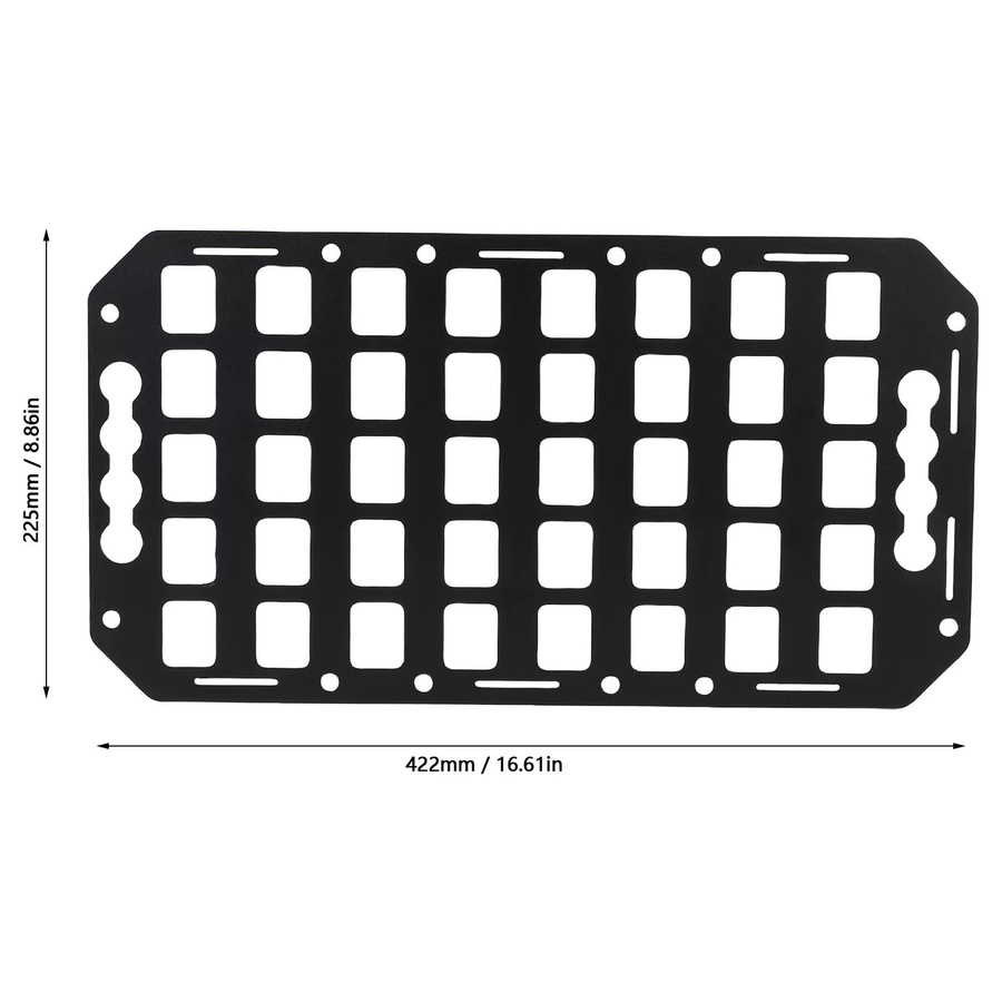 Aluminium Molle-Panel für LKW, SUVs und Wohnmobile mit L-Schienen, Schwarz, B/H: 42,2 x 22,5 cm - Bild 3