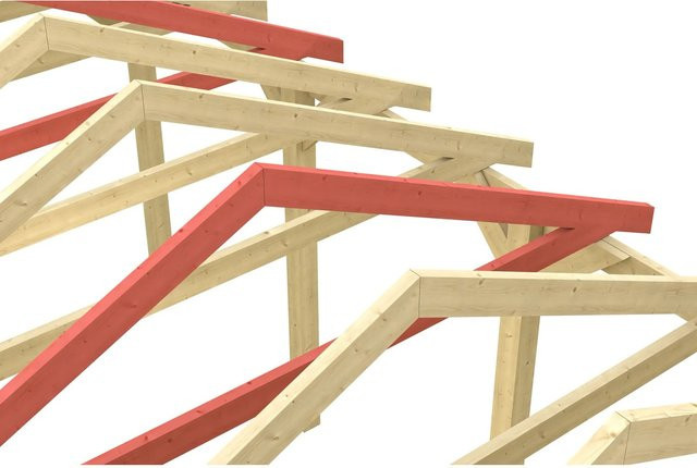 Skan Holz Schneelasterhöhung für Carport Sauerland Grün imprägniert B/T: 620 x 900 cm - Bild 1