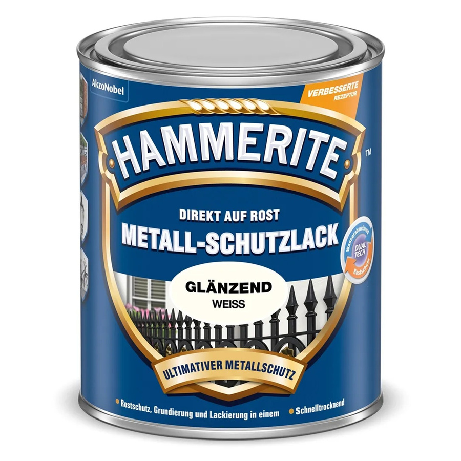 Hammerite Metall-Schutzlack Weiß glänzend 2,5 l - Bild 2
