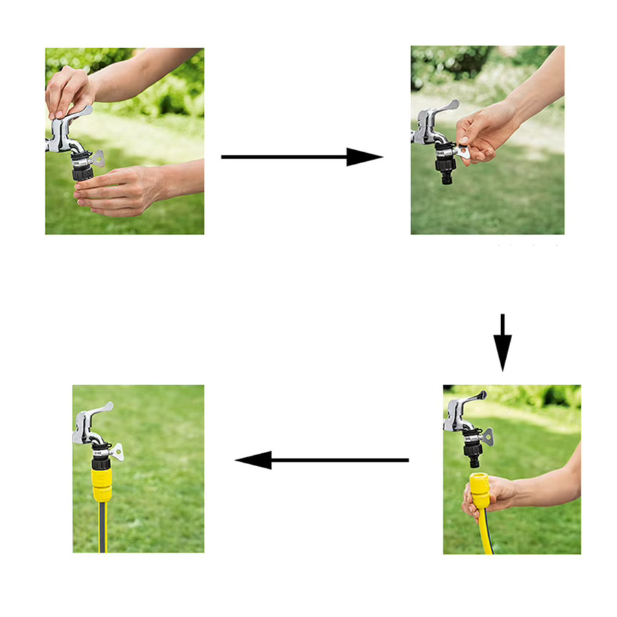 VIBRATITE Gewindeloser Schnellanschluss-Adapter für Gartenwasserleitungen, Quick Coupling Schlauchanschluss für die Gartenbewässerung, Schwarz - Bild 2