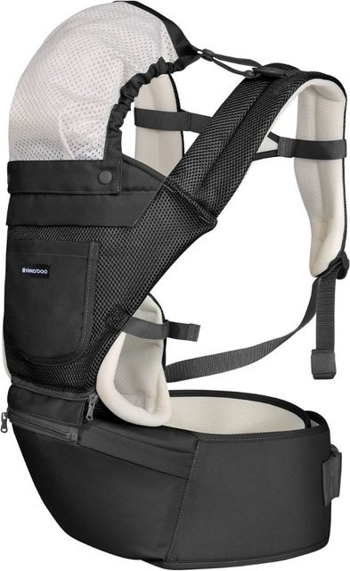 Kikkaboo Babytrage Chloe 3 in 1 Bauch- und Rückentrage mit Hüftsitz in Schwarz-Weiß ab 5 Monaten - Bild 1