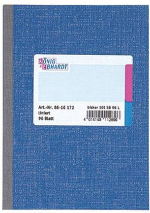 König & Ebhardt Kladde Notizbuch liniert in Blau, DIN A5, 96 Blatt, Hardcover - Bild 1