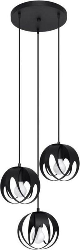 Sollux Pendelleuchte Tulos Modern Schwarz aus Metall mit 3x E27 Neutralweiß Durchmesser: 30 cm - Bild 1