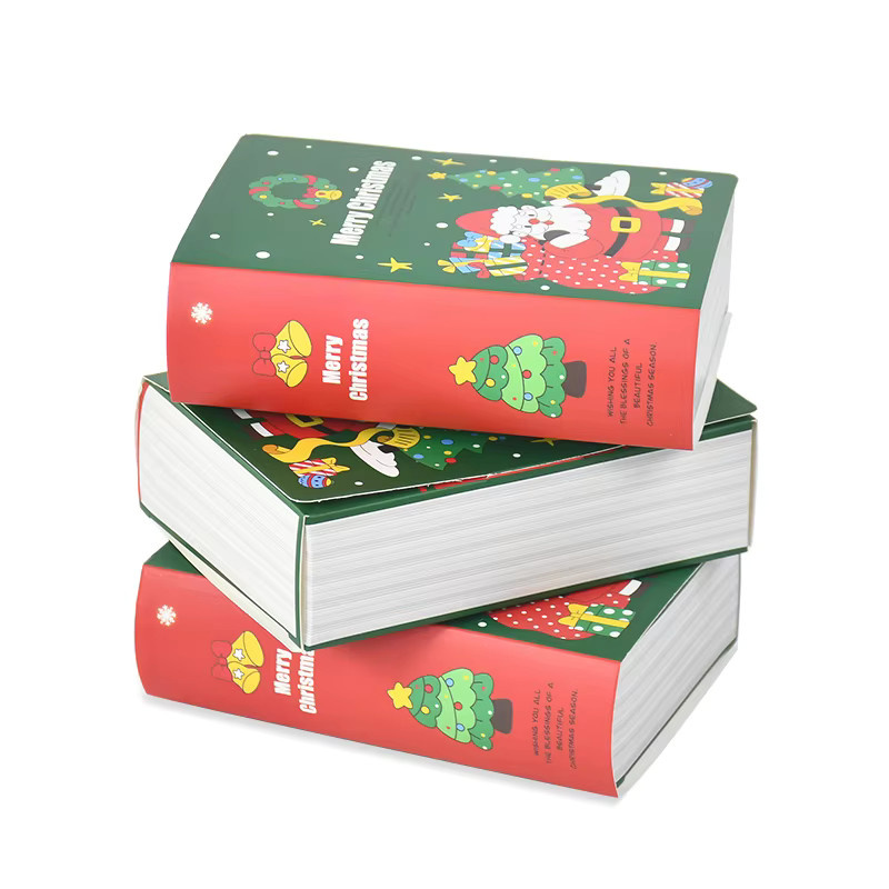 5er Set ZQNYCY Weihnachts Geschenkboxen in Buchform mit Santa Claus Motiv, bunte Papier-Konfektboxen für Schokolade und Süßigkeiten zur Weihnachtsdekoration - Bild 3
