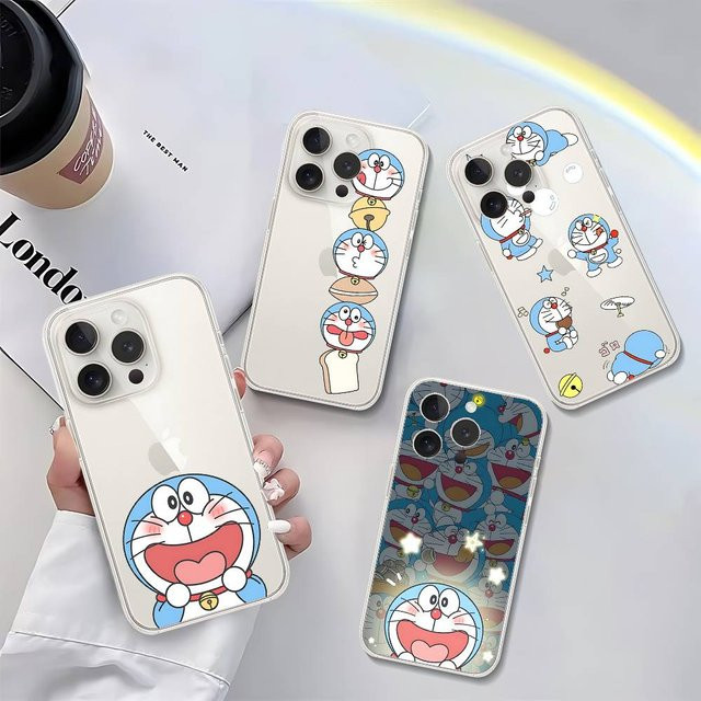 Niedliche Doraemon Handyhülle für iPhone 17 16 15 14 13 12 11 Pro Max Plus Transparent - Bild 1