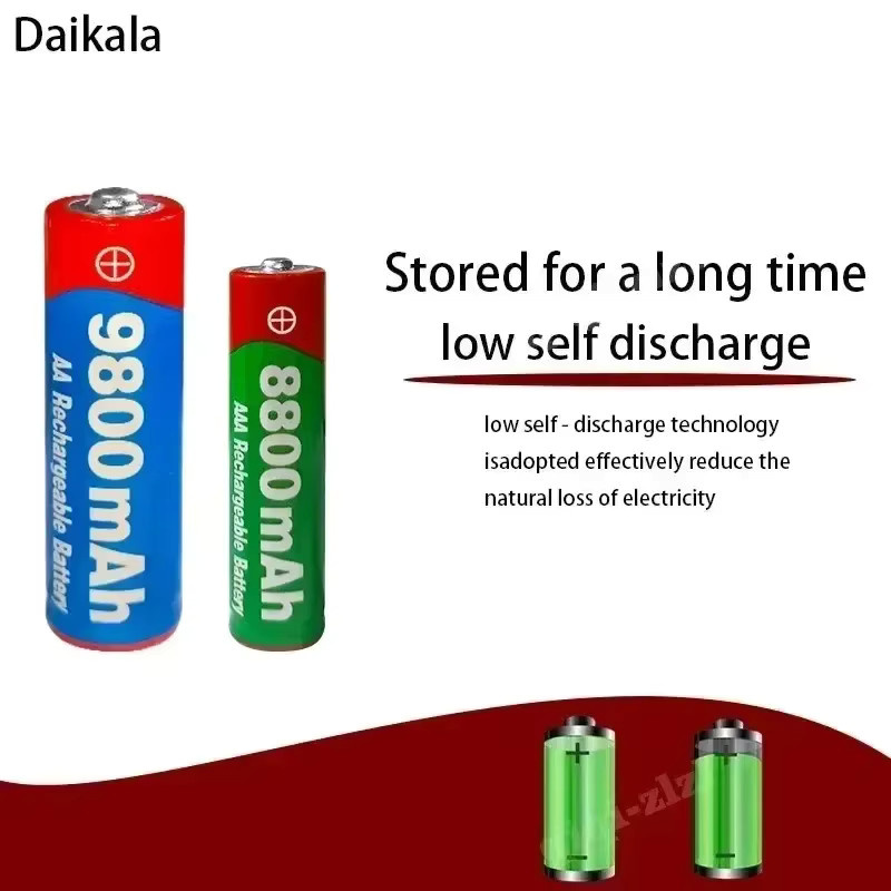 Koonenda USB-Ladegerät Set mit AA 9800mAh und AAA 8800mAh Batterien in Multicolour für Kamera, Spielzeug und MP3 Player - Bild 2